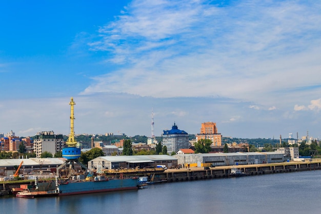 River cargo port in Kiev Ukraine