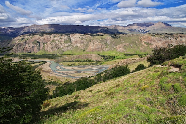 The river close Fitz Roy, El Chalten, Patagonia, Argentina