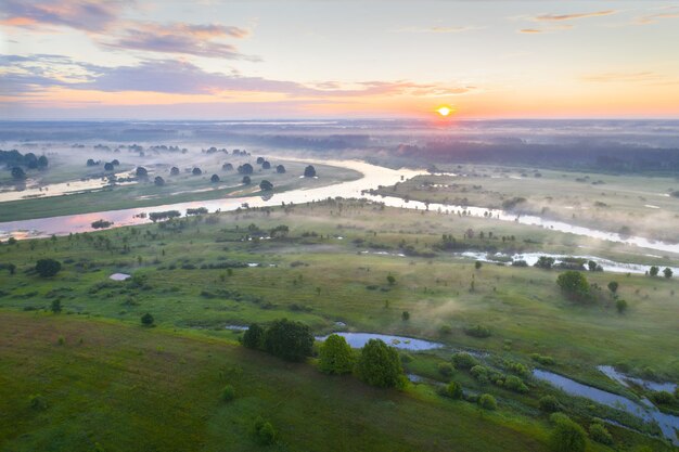 The river Dnieper (Dniapro) in Belarus at a dawn