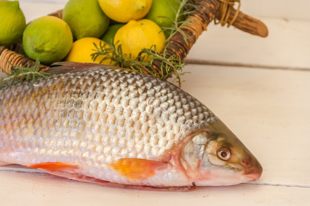 river fish with lemon and rosemary 