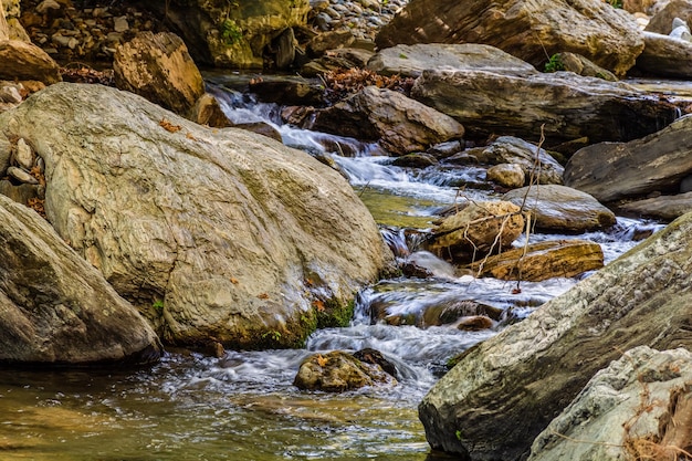 River flowing through rocks