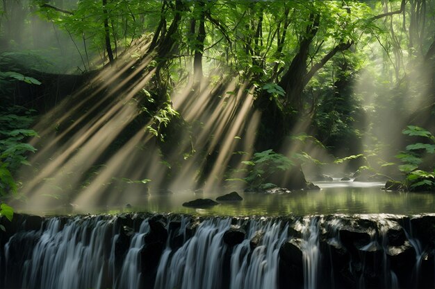 river flowing through the trees and mountains in scotland