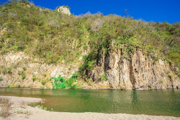 River green color in tropical country