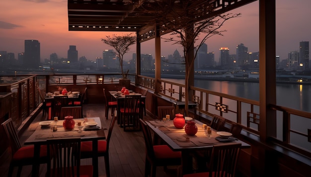 The river kwai restaurant at night