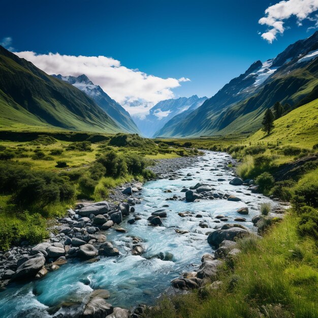 River Landscape Mountains