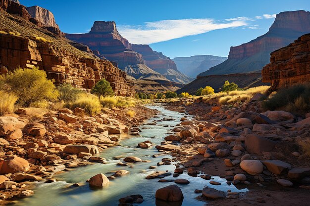 Река, извилистая через глубокие скалистые каньоны