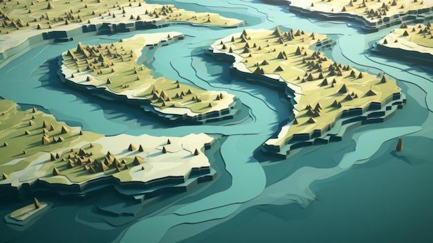 river mountain isometric