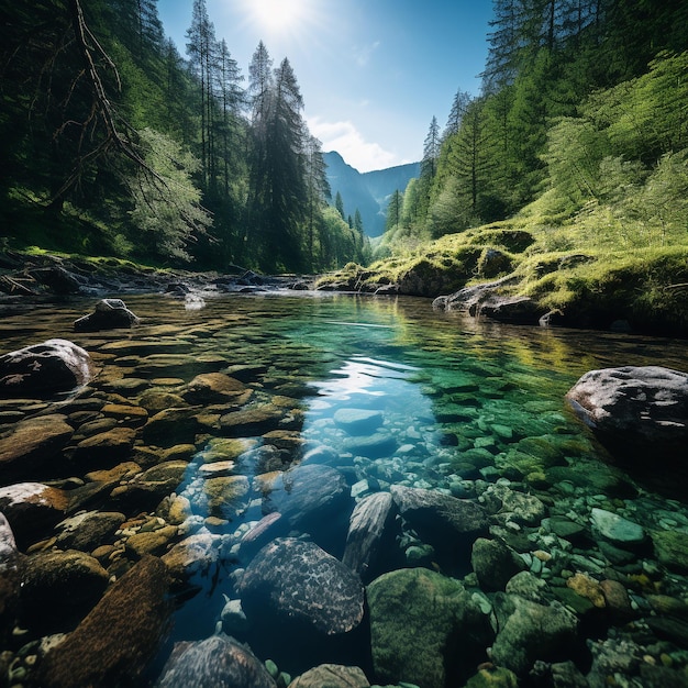 river in the mountains wallpaper