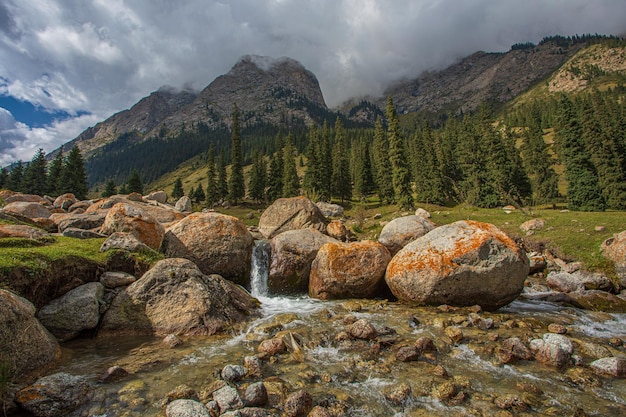 Foto fiume in montagna