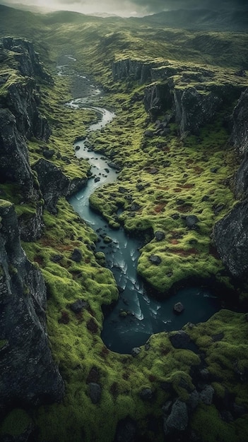 A river in the mountains