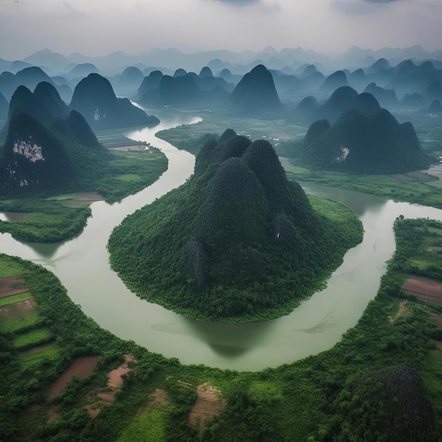 River and mountains