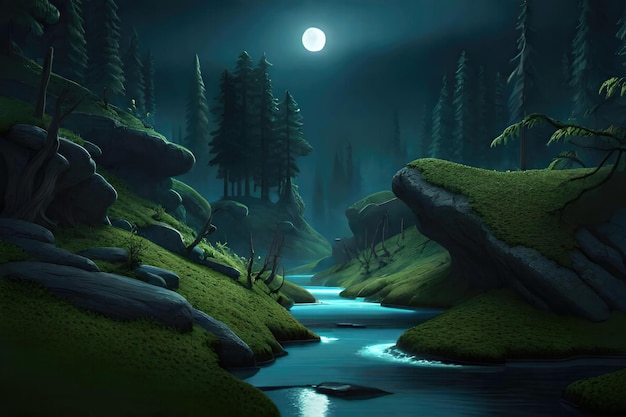 A river in the night