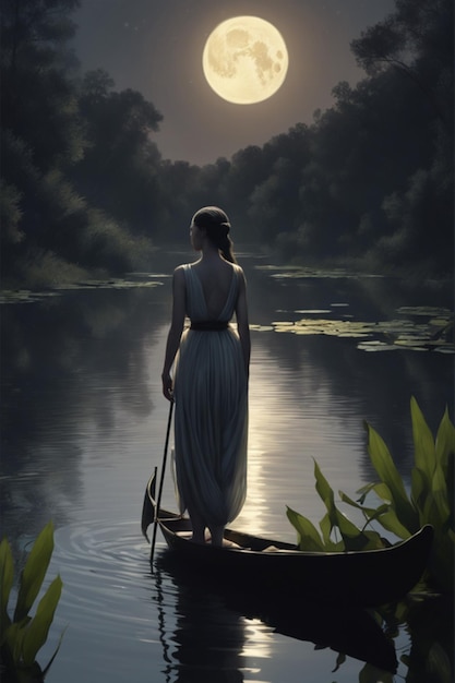 River Nymph's song to the moon night