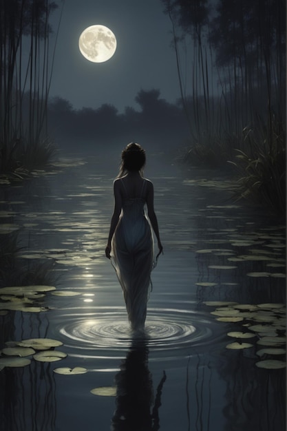 River Nymph's song to the moon night