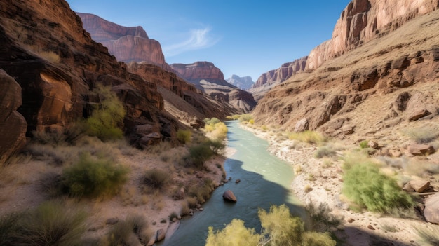 A river runs through the grand canyon.