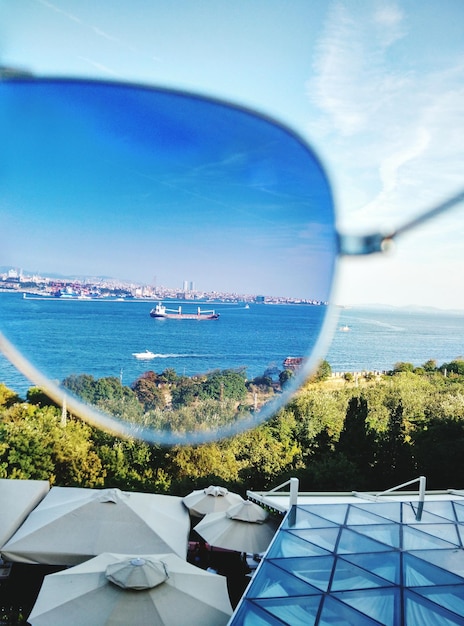 River seen through sunglasses