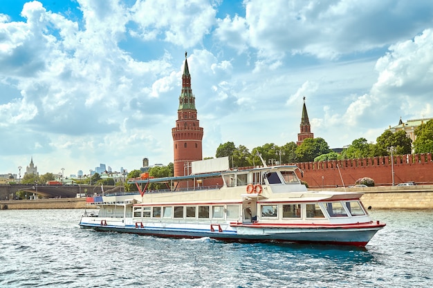 River ship in the city