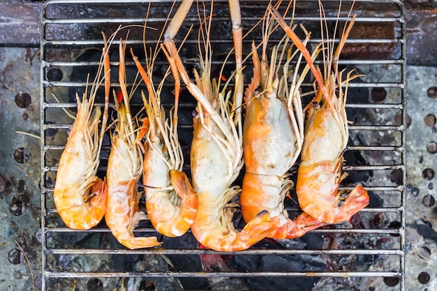 River shrimp or river prawn grilled barbecue seafood