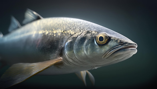 River toothed fresh water herring fish AI Generated