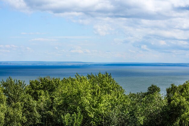 The river Volga in Ulyanovsk city, view from the hill