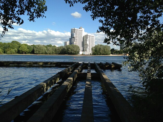 River with buildings against the sky