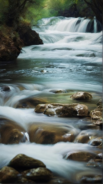 Photo a river with rocks and water in it