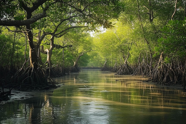 a river with a tree that has the word quot on it