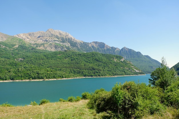 Riverbed of Gallego river Sallent de Gallego Aragon region Huesca province Spain