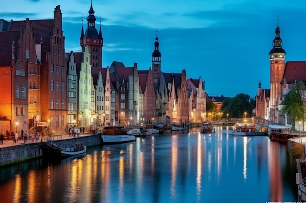 Riverside Charm Stunning View of Gdansk on the Motlawa River