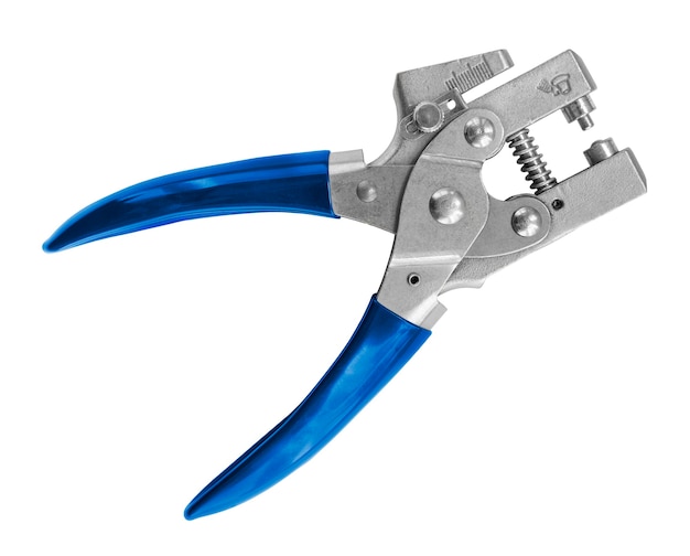 Riveter manual riveting pliers closeup on a white background Puncher and grommet installer