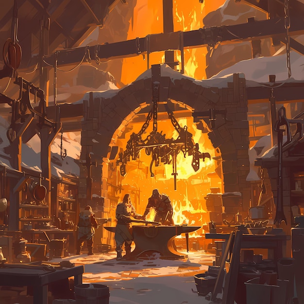 Riveting Forge Amidst the Fire