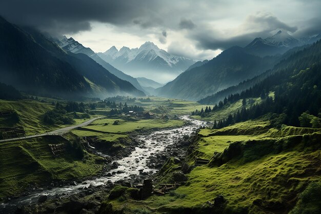 Foto rivier in de bergen