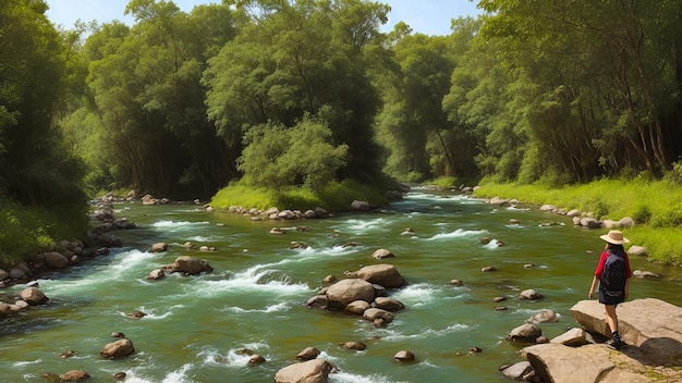 Foto rivier in het dorp