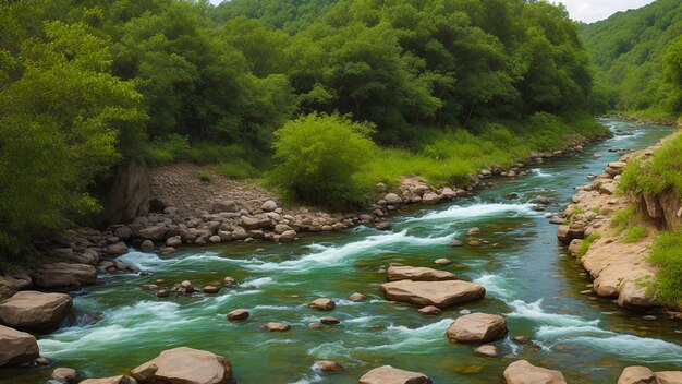 Foto rivier in het dorp