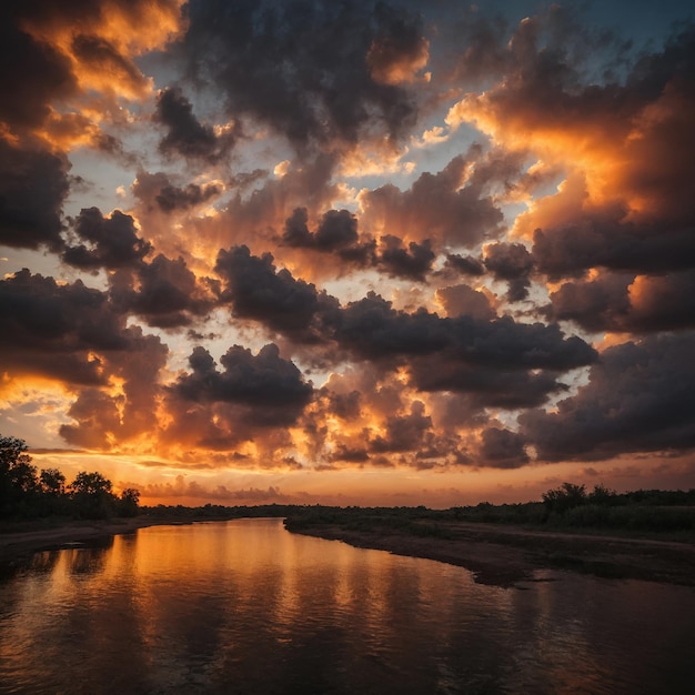 rivier zonsondergang