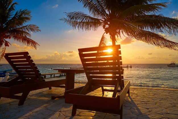 Riviera Maya sunrise beach hammocks