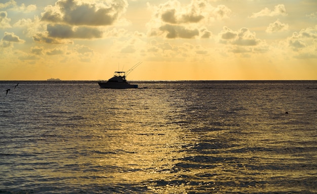 Riviera Maya sunrise beach in Mexico