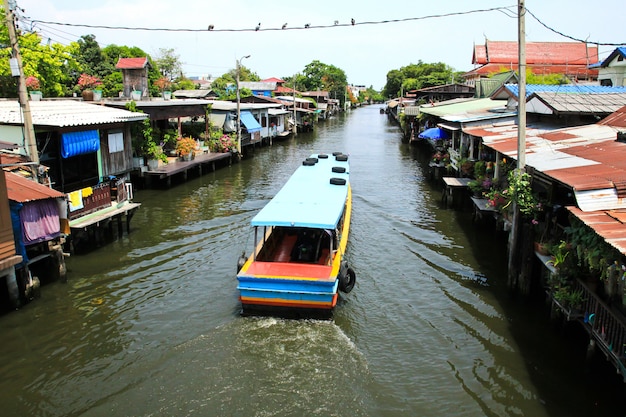 Rivieroeverwoonwijk in Thailand