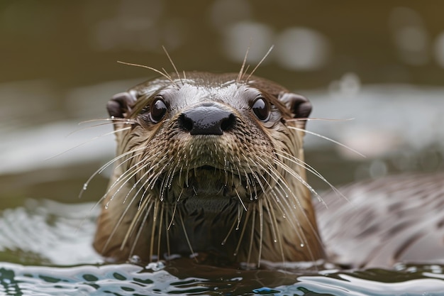 Rivierotter in het water