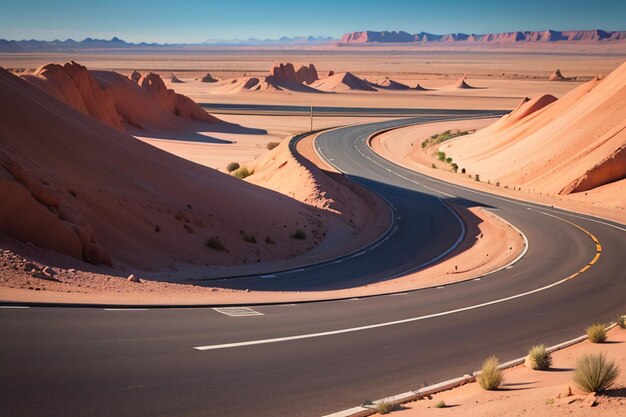 The road across the desert is a desolate no man land desert road wallpaper background scenery