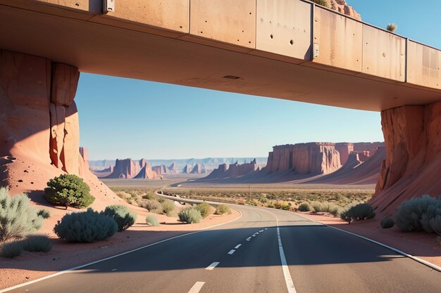 Photo the road across the desert is a desolate no man land desert road wallpaper background scenery