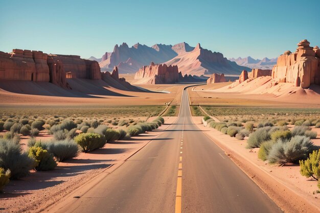 The road across the desert is a desolate no man land desert road wallpaper background scenery