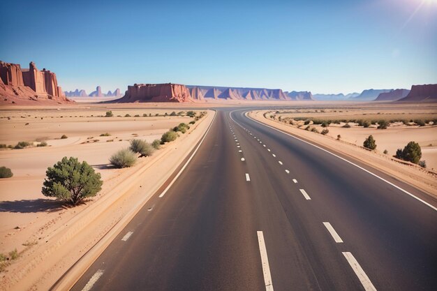 The road across the desert is a desolate no man land desert road wallpaper background scenery