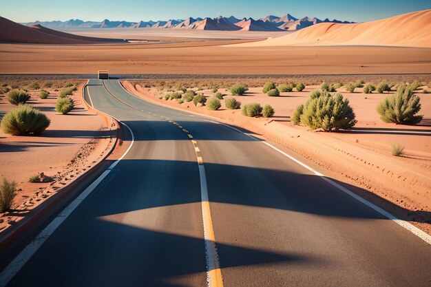 The road across the desert is a desolate no man land desert road wallpaper background scenery