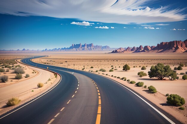 The road across the desert is a desolate no man land desert road wallpaper background scenery