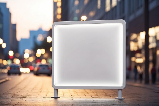 road advertising board white mockup ai generative