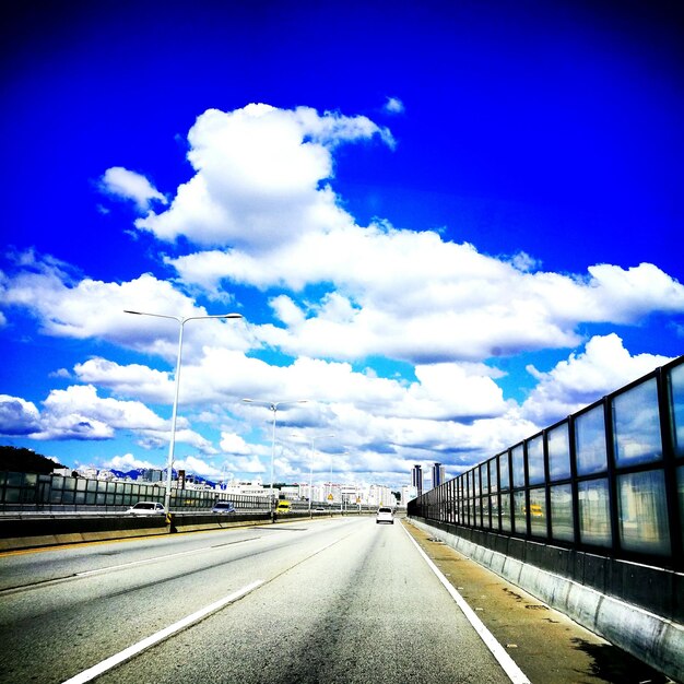 Road against blue sky