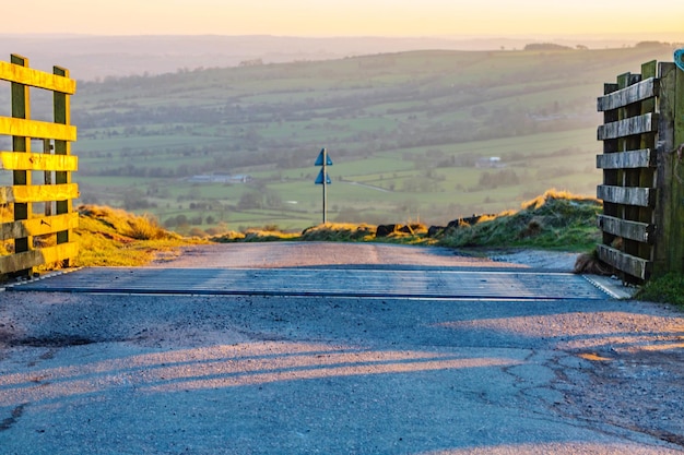 Road against landscape