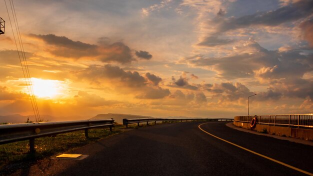 Road against sky during sunset