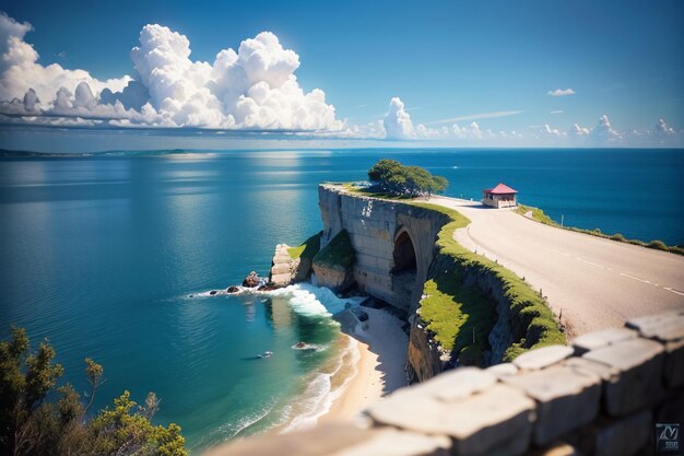 A road along the coast of the mediterranean